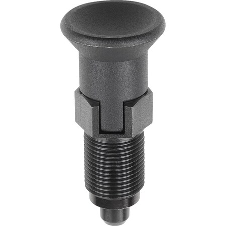 Kipp Indexing Plunger Premium W Cylindrical Indexing Size:1 D1=M10X1, D=5, Form:C W Locking Slot Wout K0736.43105